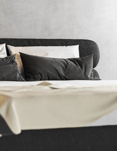 Dip Bed Low, Modern Design in Ewe Black Boucle