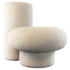 DIP CHAIR - Modern Design in Cream Nubby Bouclé