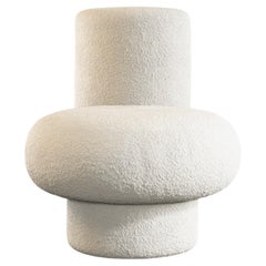 DIP CHAIR - Modern Design in Cream Nubby Bouclé