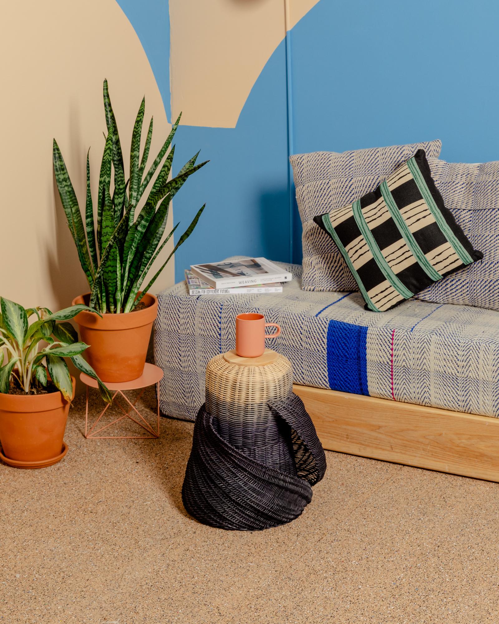 Hand-Woven Dip Dye Woven Side Table