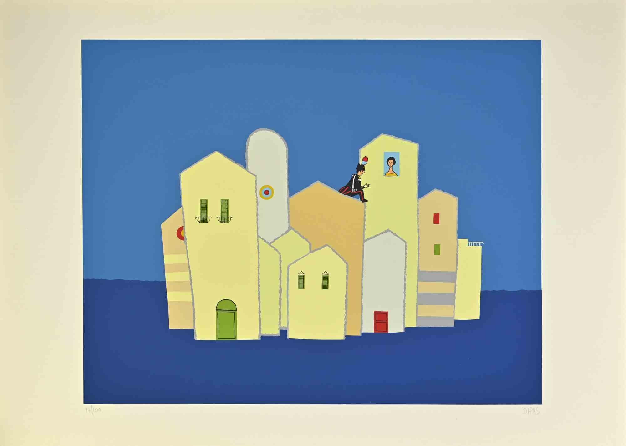 At the Window - Screenprint by Dipas - 1970s
