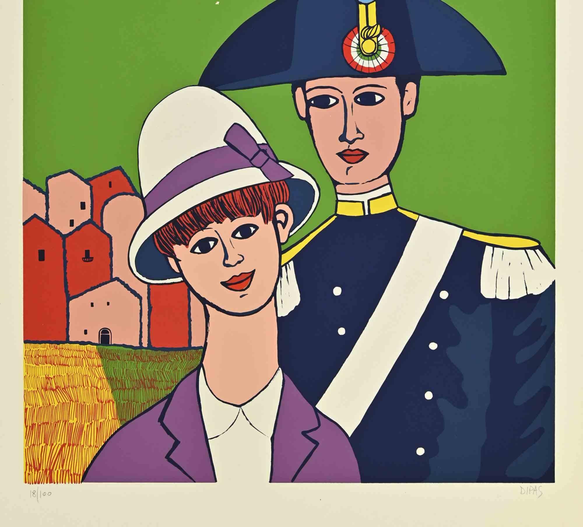 Carabineer in Love - Screenprint by Dipas - 1970s For Sale 1