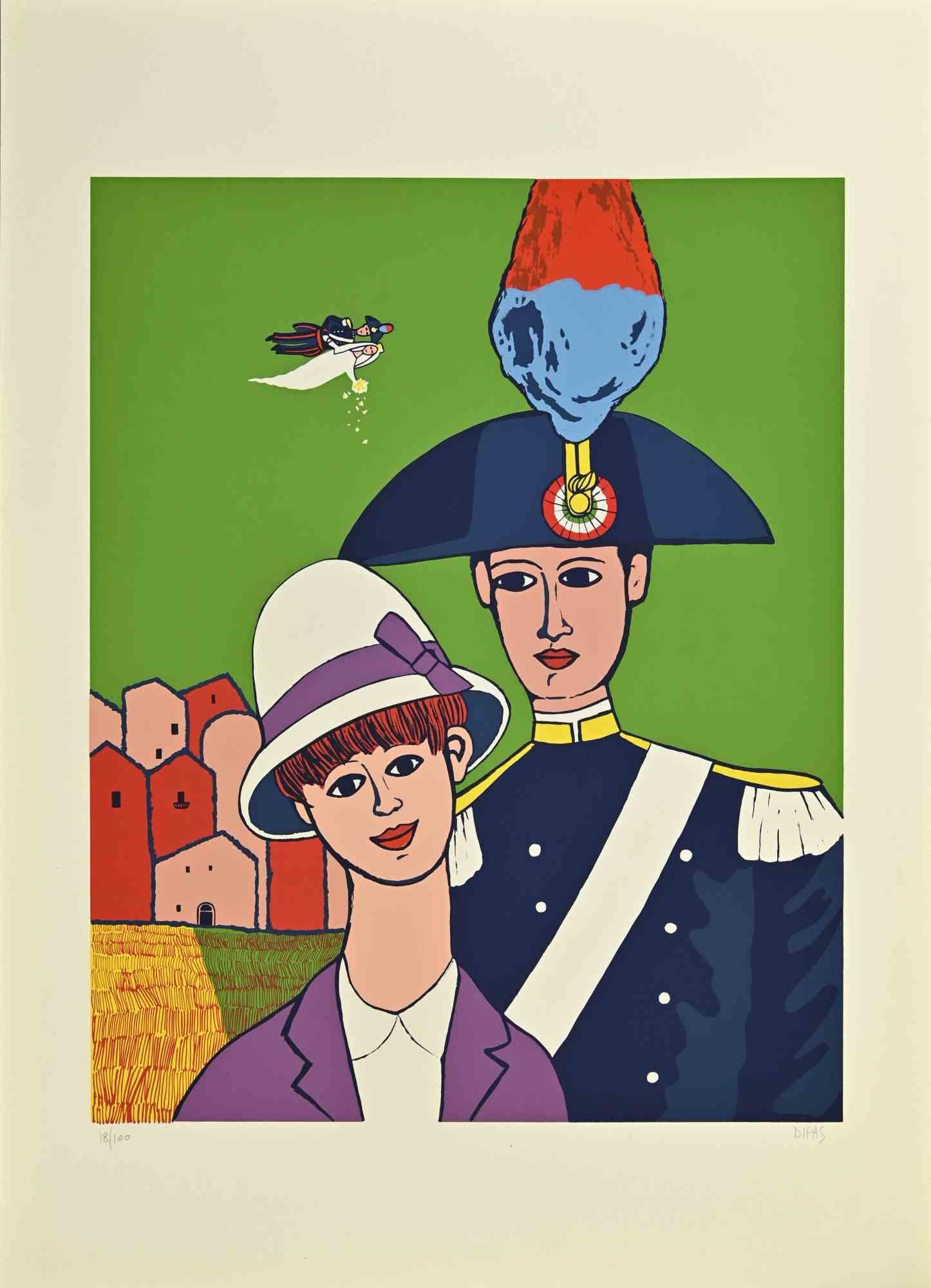 Carabineer in Love - Screenprint by Dipas - 1970s