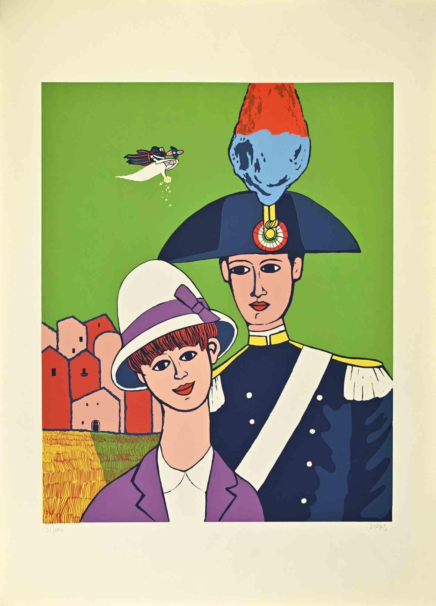 Carabineer in Love - Screenprint by Dipas - 1970s