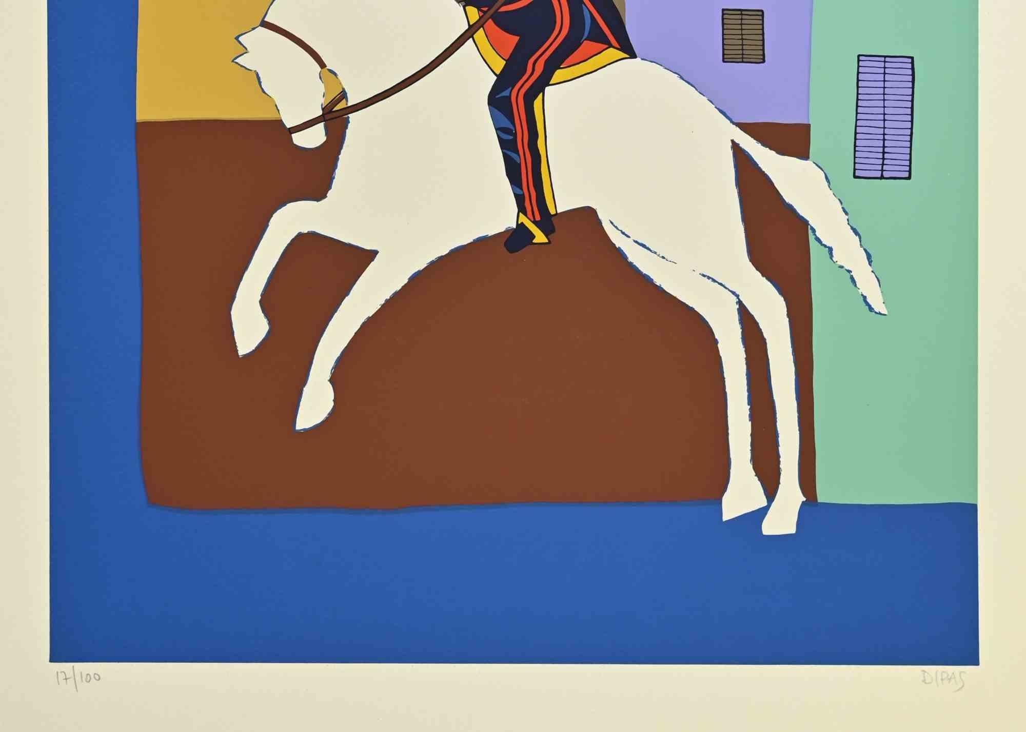 Carabinier on Horse - Screen Print by Dipas - 1970s For Sale 1