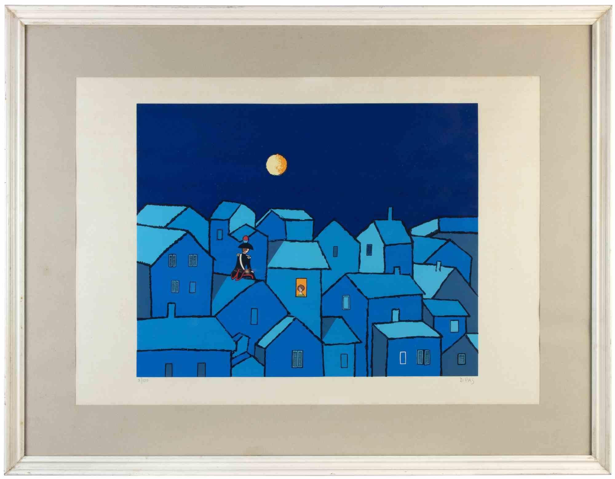 Encuentros nocturnos es una obra de arte contemporáneo realizada por el artista Dipas en la década de 1970.

Serigrafía mixta de colores.

Firmado a mano en el margen inferior derecho.

Numerada en el margen inferior izquierdo.

Incluye