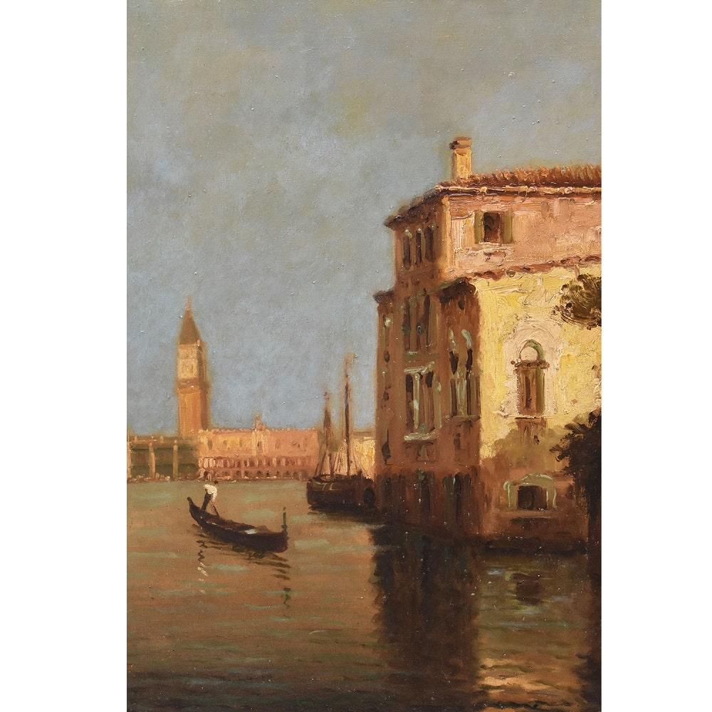 Art Deco Old Master Paintings With Venice, View Of Venice, Oil On Canvas, 20th Century. For Sale