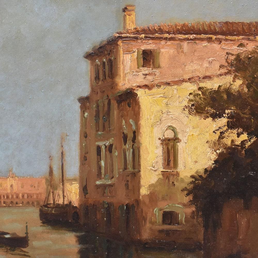 French Old Master Paintings With Venice, View Of Venice, Oil On Canvas, 20th Century. For Sale