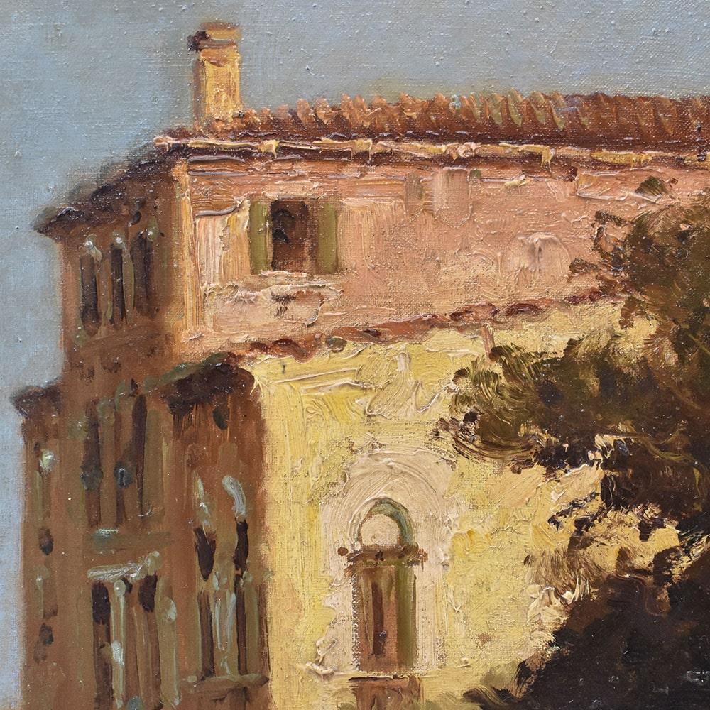 Oiled Old Master Paintings With Venice, View Of Venice, Oil On Canvas, 20th Century. For Sale