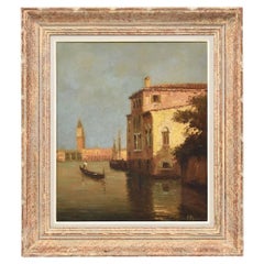 Tableaux de maîtres anciens avec Venise, Vue de Venise, Huile sur toile, 20e siècle.