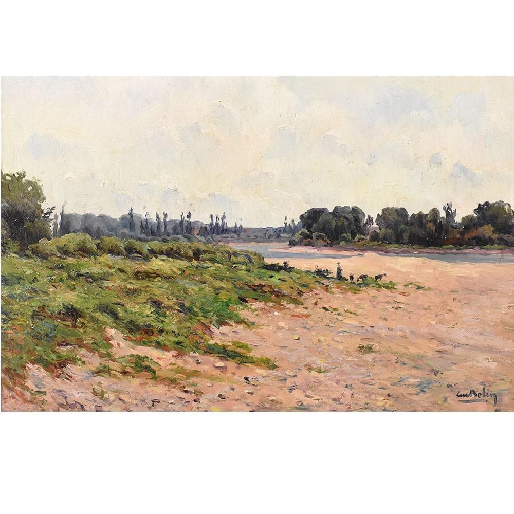  Alte Meister Gemälde Landschaften mit Fluss, Öl auf Leinwand Gemälde, Anfang des 20. Jahrhunderts. (Art nouveau) im Angebot