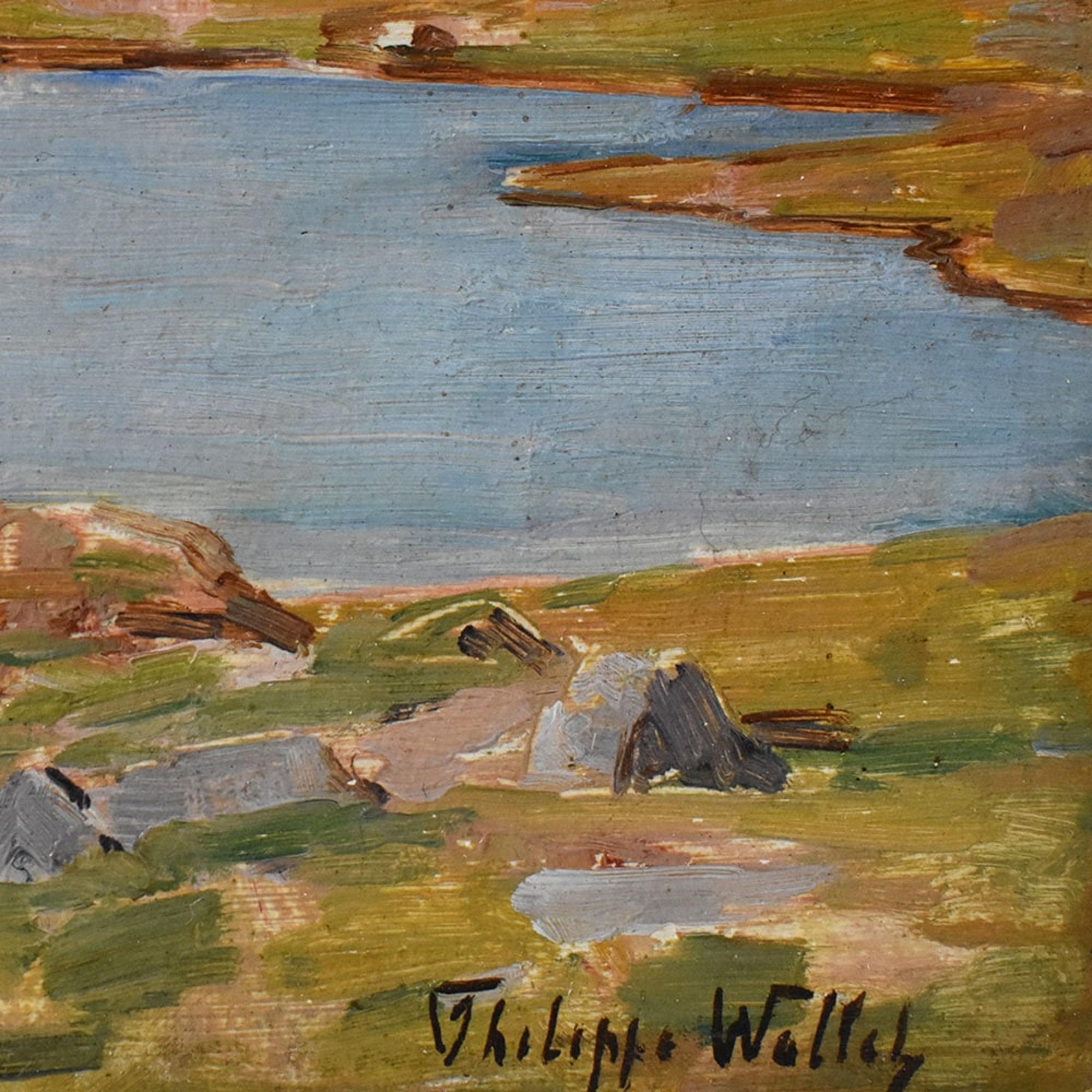 Old Master Paintings, Mountain Landscape with Snow, Matterhorn Mountain, Oil On Cardboard, XX For Sale 1
