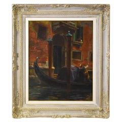 Gemälde Alter Meister, Gemälde mit Venedig, Ansicht von Venedig, Öl auf Leinwand, Ende 19.