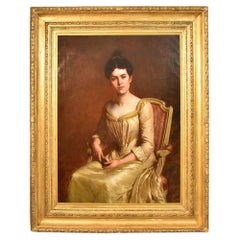 Old Master Paintings, Portraits Of Elegant Ladies, Oil On Canvas, Portrait Of A Woman, 19th