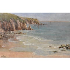 Marinemalerei, Felsenküste, Mittelmeer, französische Malerei, 20. Jahrhundert.