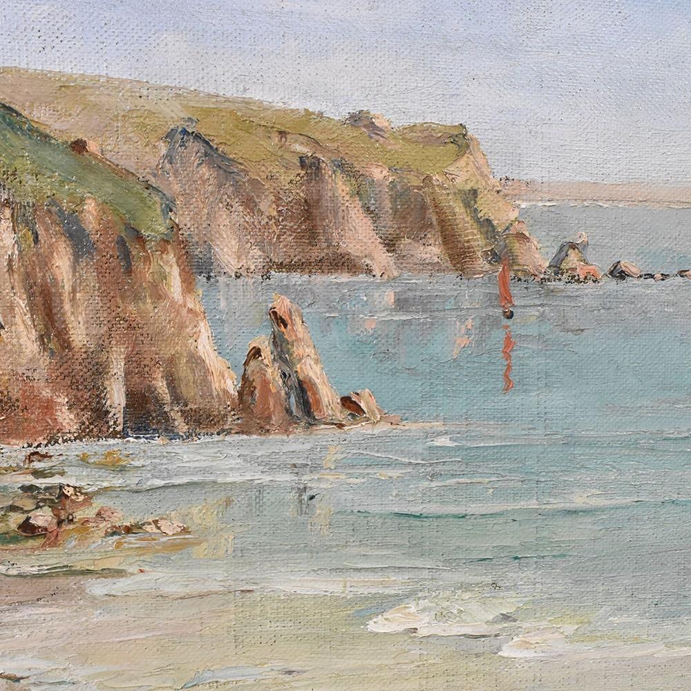Marine Paintings, Rocky Coast, Mediterranean Sea, French Painting, 20th Century. For Sale 1