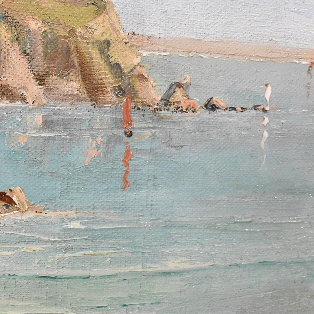 Marine Paintings, Rocky Coast, Mediterranean Sea, French Painting, 20th Century. For Sale 2