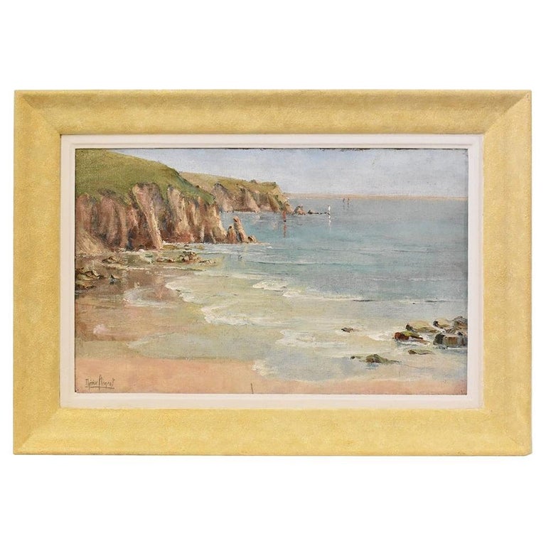 Marine Paintings, Rocky Coast, Mediterranean Sea, French Painting, 20th  Century. For Sale at 1stDibs