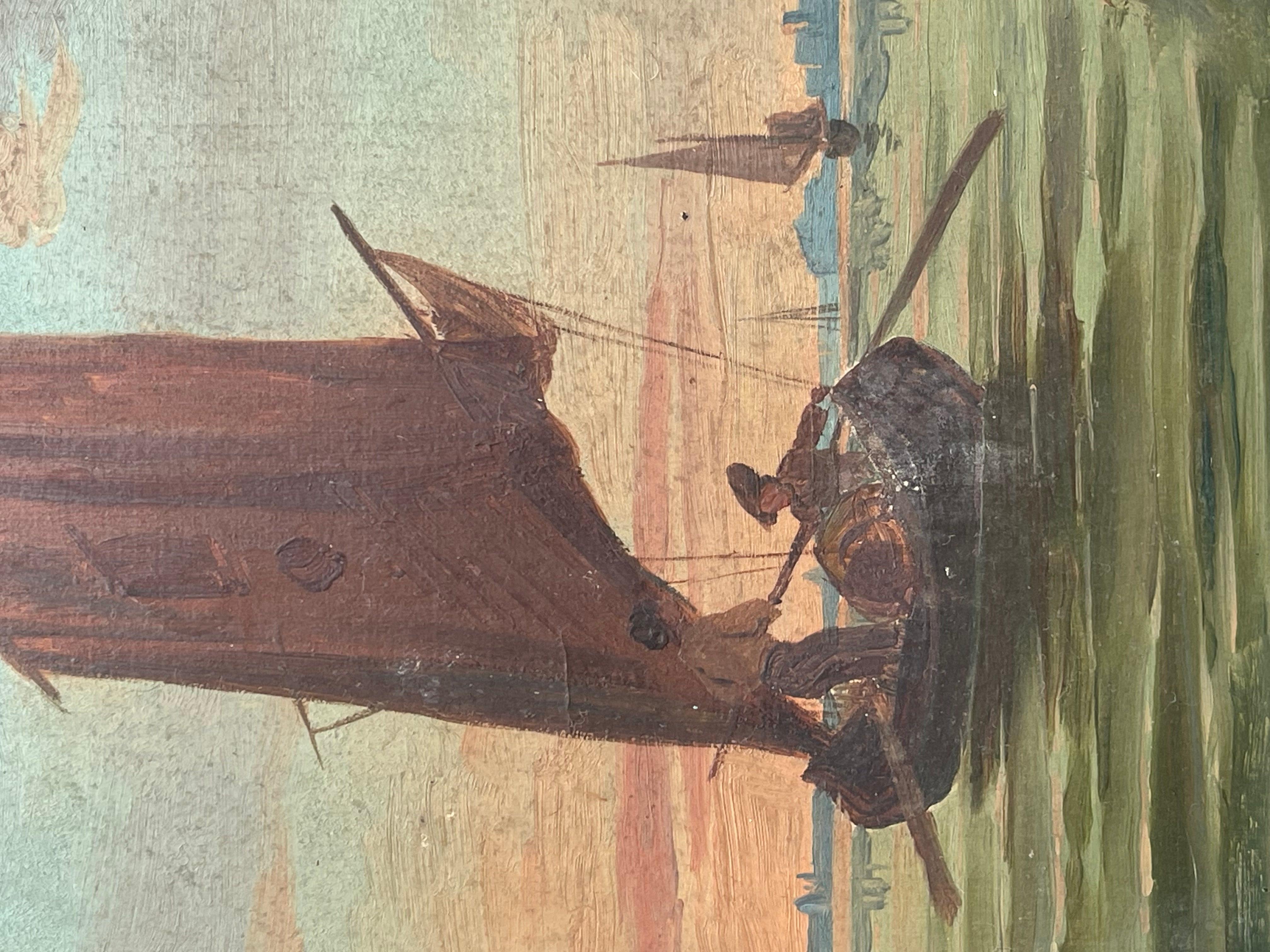 Dipinto Acquarello Su Carta Raffigurazione Di Barca a Vela Artista Francese, Co For Sale 1
