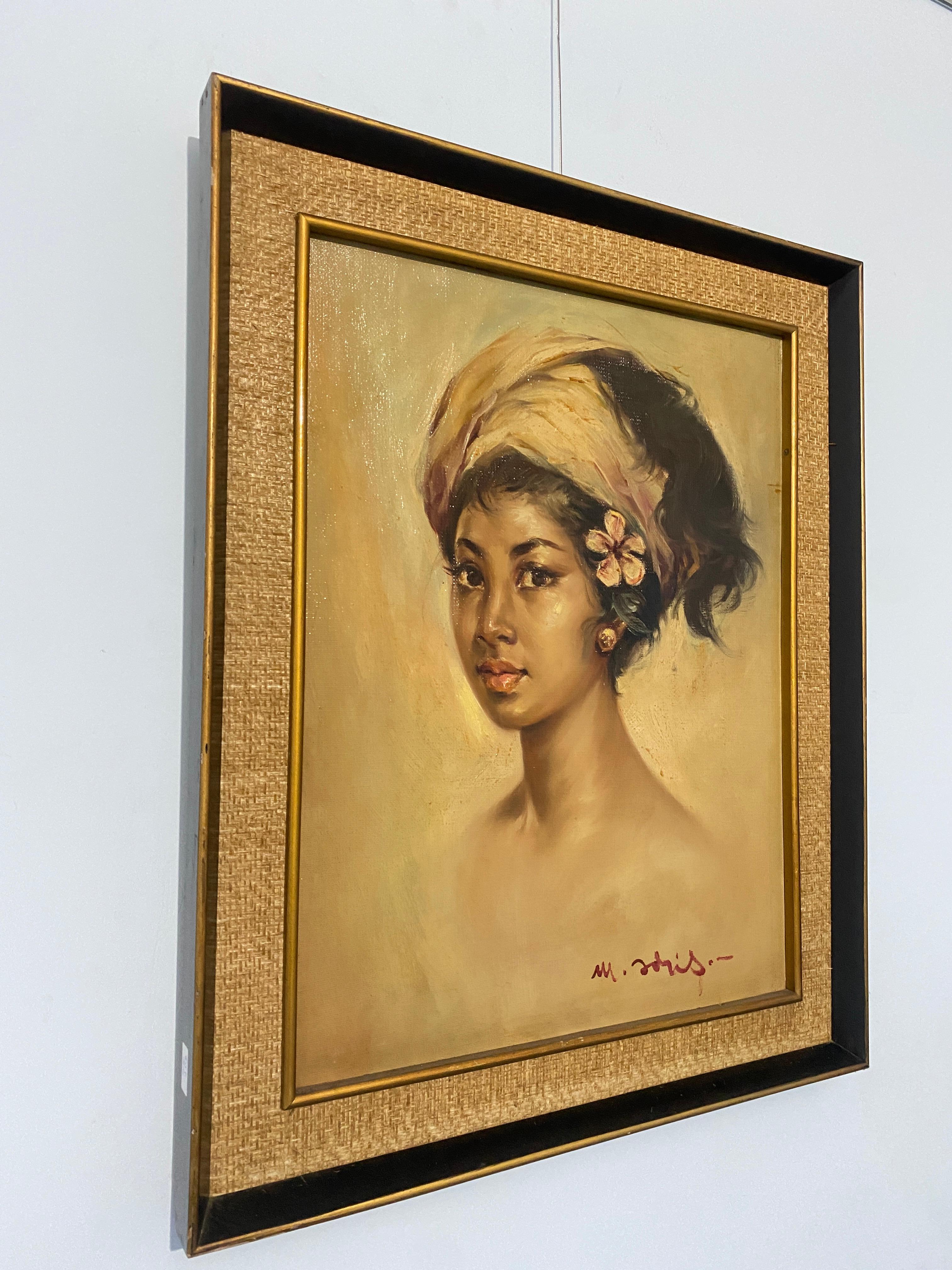 Canvas French oil painting 1950s 