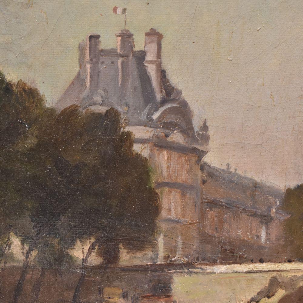 La categoría Pinturas de maestros antiguos, Pinturas de paisajes, propuesta aquí es Pintura al óleo sobre lienzo,

que se asemeja al nuevo puente 