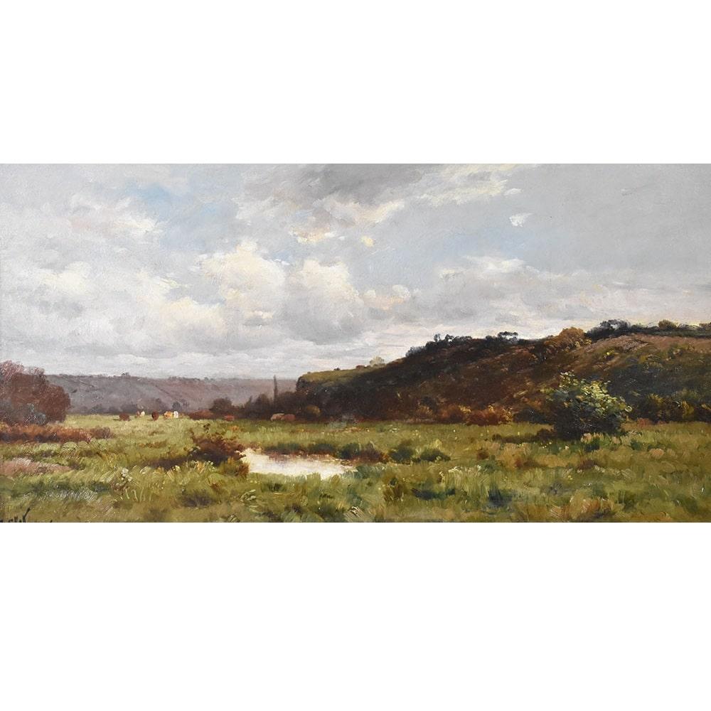 The category Antique Paintings, Landscape with Small Lake, features an Oil Painting on Canvas from the late 19th century era.

Old landscape paintings offering a painting made in a naturalistic setting, landscape with hills, 19th century.

These are
