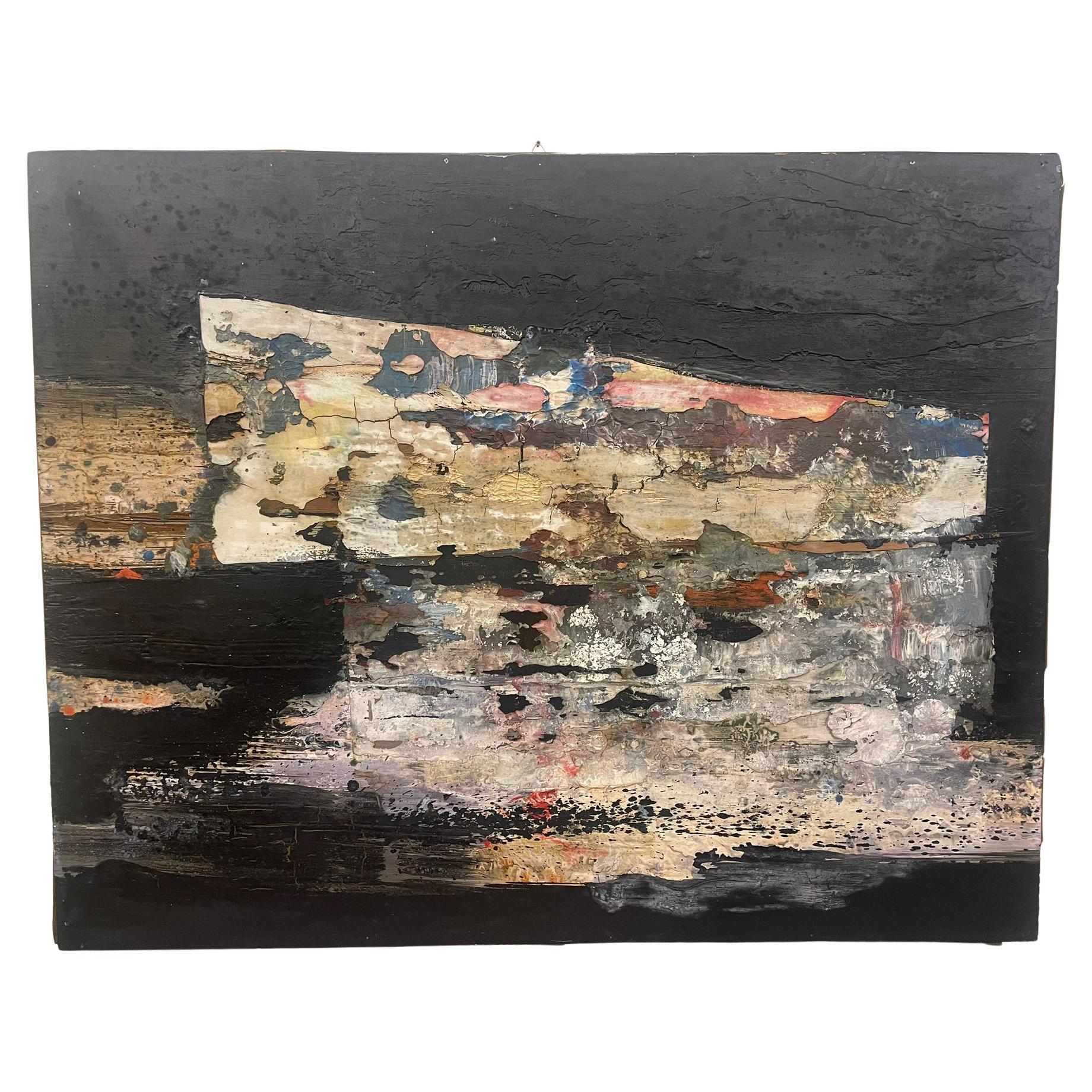 Abstract painting with impasto technique, Italy, 1950s-60s For Sale