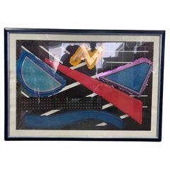 Pintura abstracta en técnica mixta sobre lienzo
