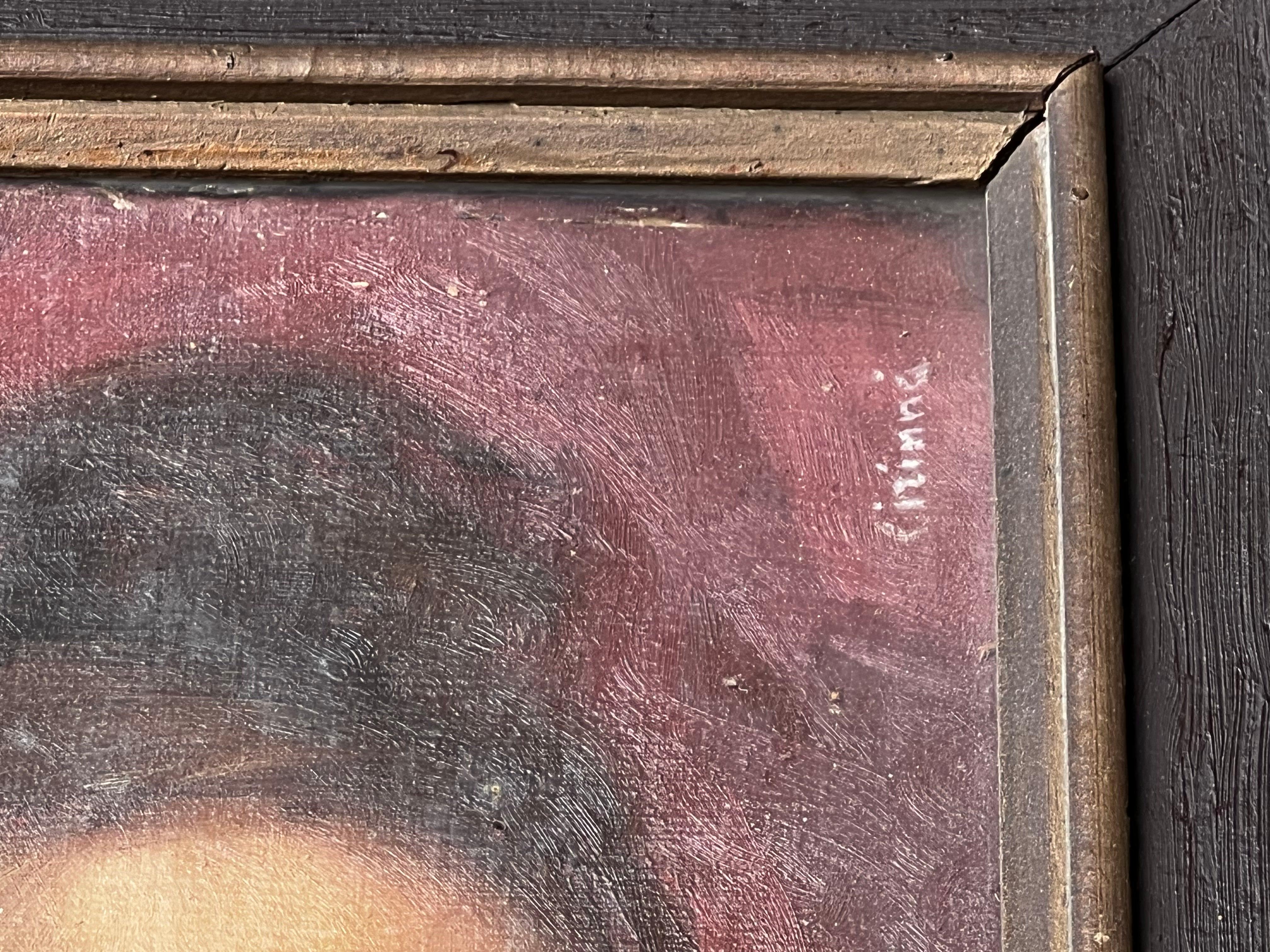 Canvas Dipinto Cirinna, Raffigurazione Di Fanciulla, Vintage, Firmato, Inizi xx S For Sale