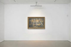 Atmospheric painting "Autumn Landscape" - Vintage 1970s with Gilded Frame