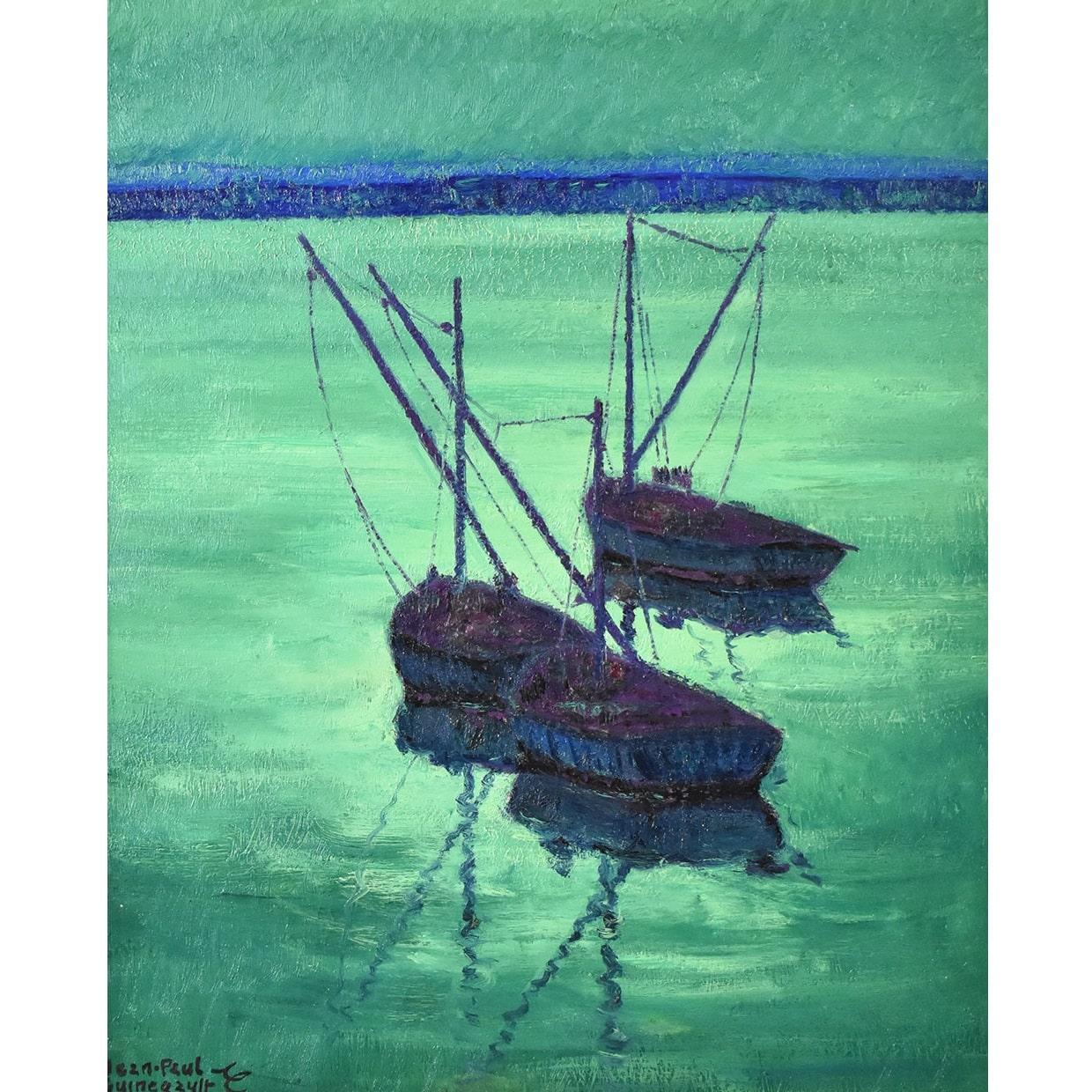 La categoria dipinti antichi, Quadri Mare, qui proposto è un olio su tela, del XX secolo. 

Si tratta di un quadro antico del Novecento, che rappresenta un paesaggio Marino con delle piccole barche.

L’opera è una pittura a olio che porta una