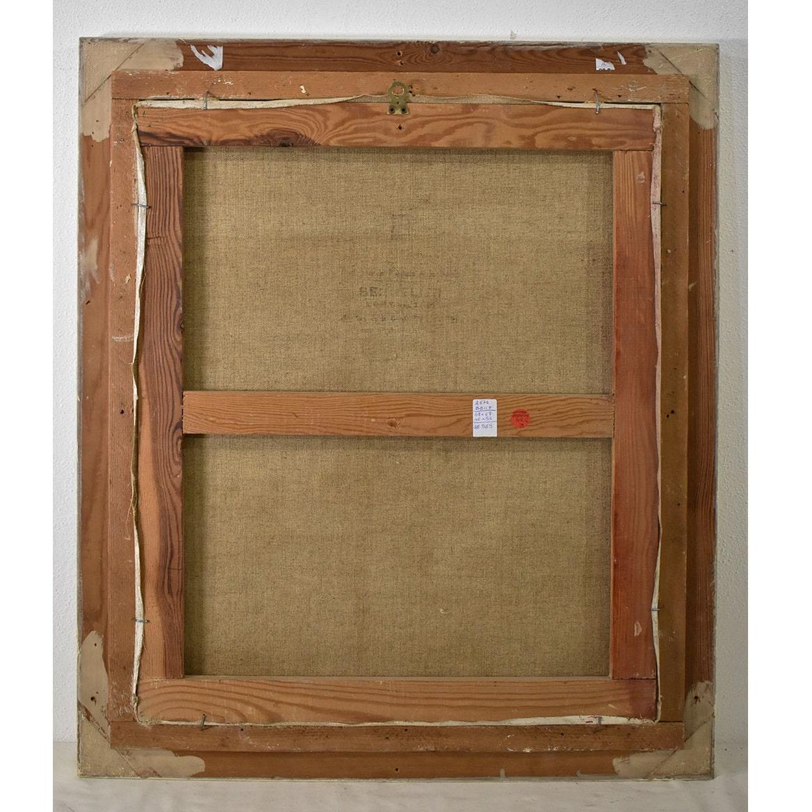 Dipinto Del Novecento, Marina Con Barche, Olio Su Tela, Metà Del XX Secolo. in vendita 2