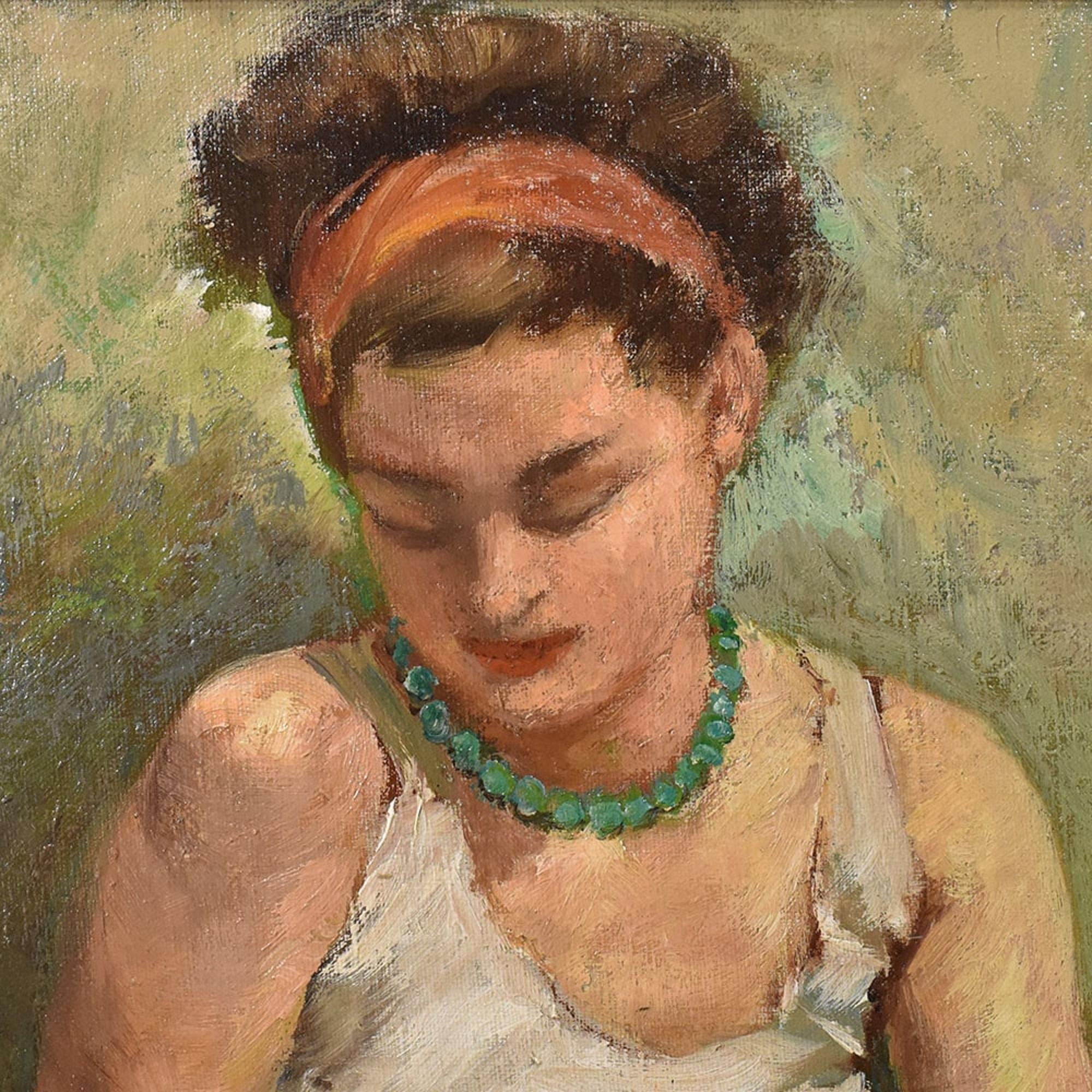 Gemälde von Ballett-Tänzerin, Art Deco, Öl auf Leinwand, Anfang 1900er. (Belgian) im Angebot