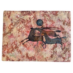 Peinture de Khaled Al Rahal avec des chevaux