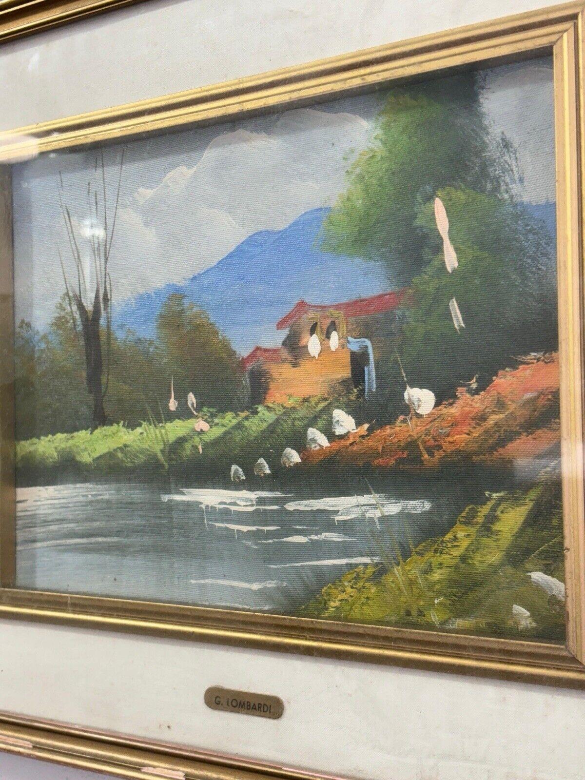 Pintura Giuseppe Lombardi Óleo sobre lienzo Paisaje en Bueno estado para la venta en Taranto, IT