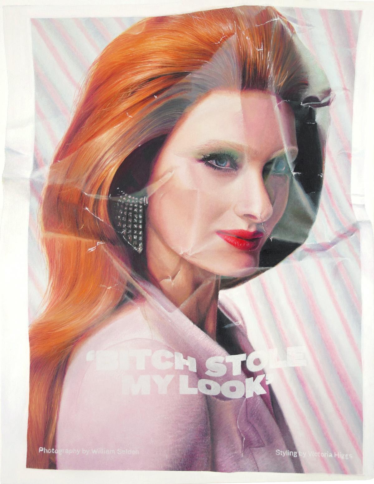 Coton Peinture hyperréaliste de Stefania Fersini ( Ponystep No. 4 2015 ) en vente
