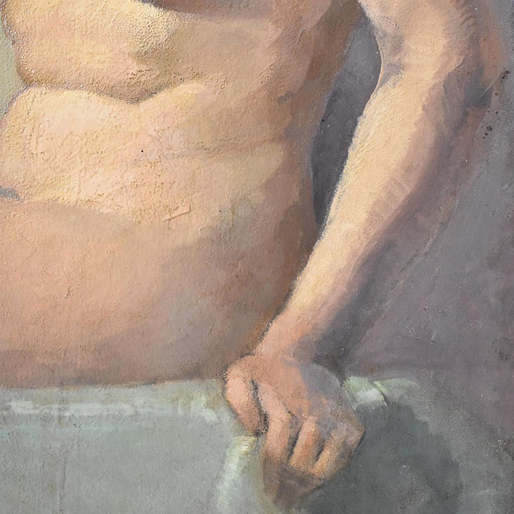 20th Century Dipinto Olio Su Tavola, Nudo Di Donna, Nudo Femminile, Art Deco, XX Secolo. in vendita