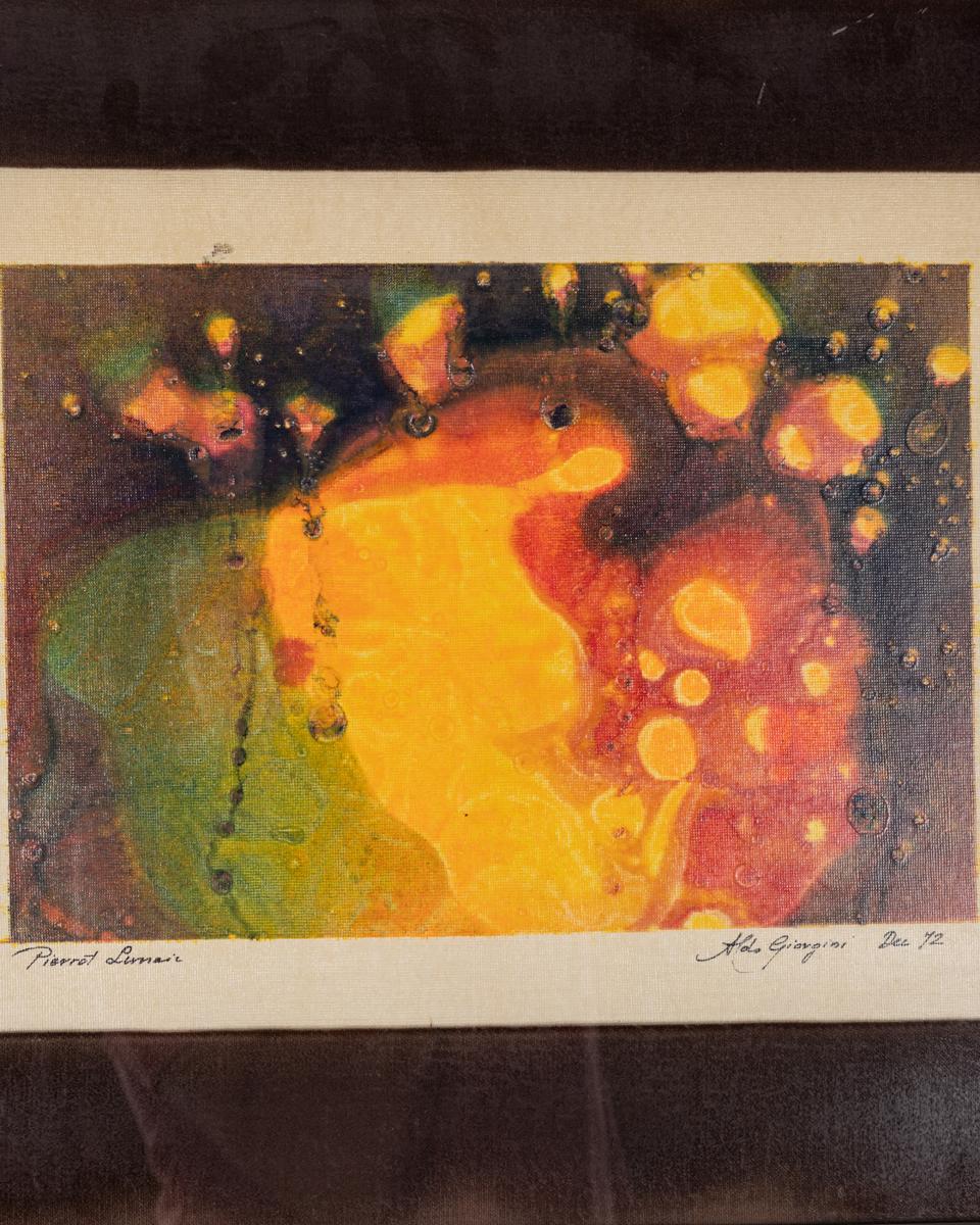 Oil painting on canvas produced by artist Aldo Giorgini in December 1972 entitled 