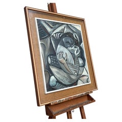 Dipinto Olio Su Tela - Innamorati - xx Secolo - Pittore Anonimo