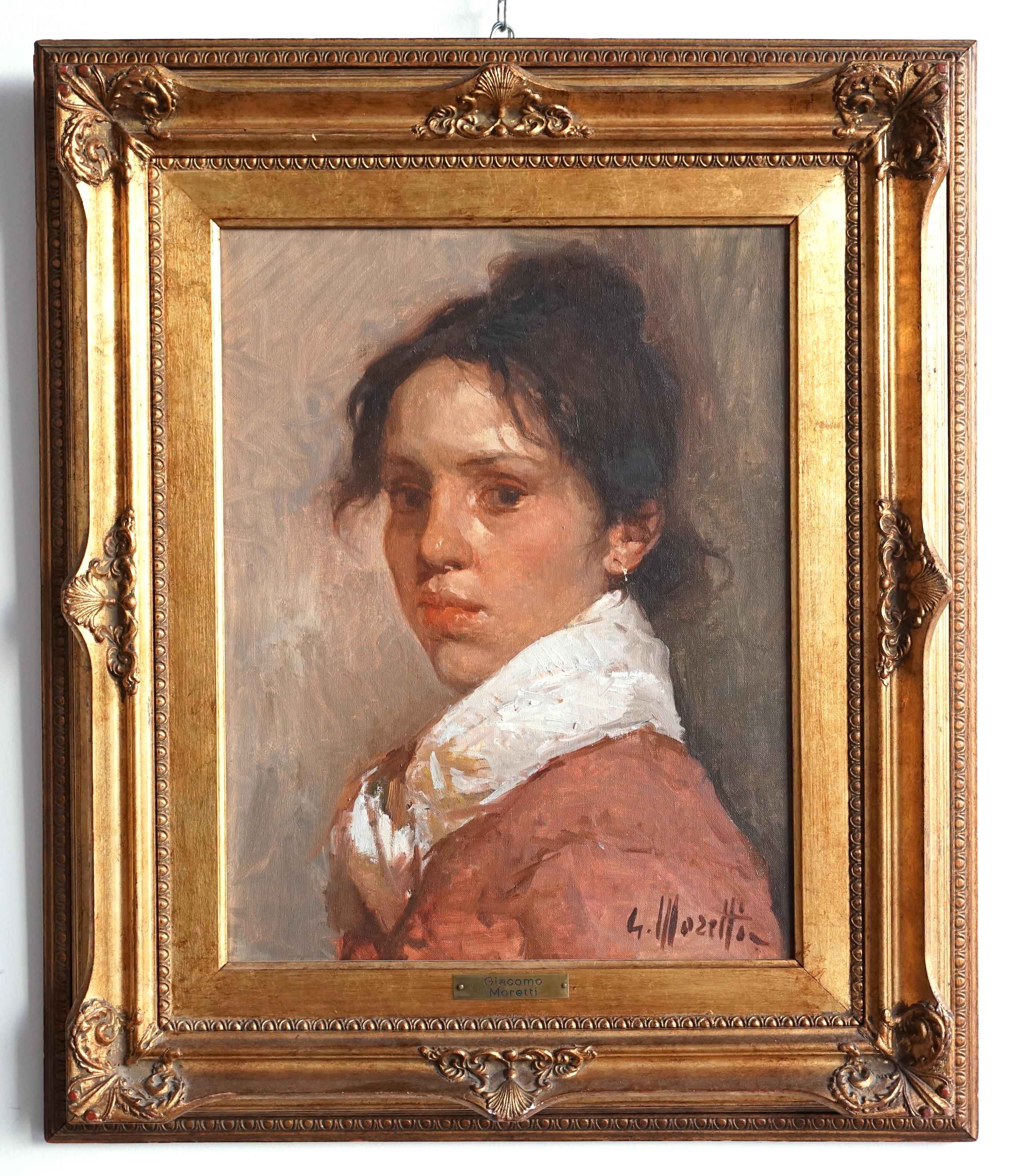 Painting of young commoner, signed Giacomo Moretti
Epoch: 1940
Size: 57x65 cm with frame, 35x45 cm canvas only
Material: Oil On Canvas
Condition: Very good condition
Origin: Naples
Author: Giacomo Moretti
Description: The painting in question is an