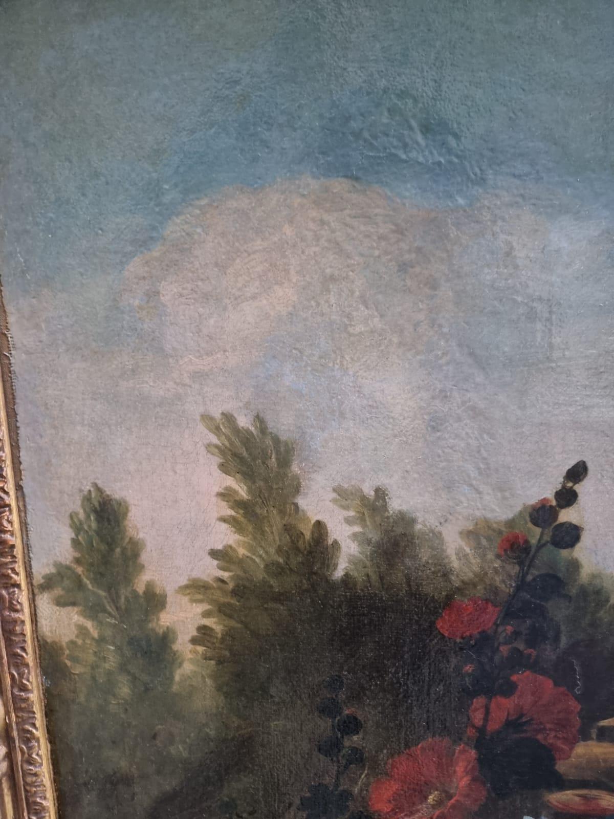 18th Century and Earlier Dipinto olio su tela raffigurante natura morta XVIII secolo