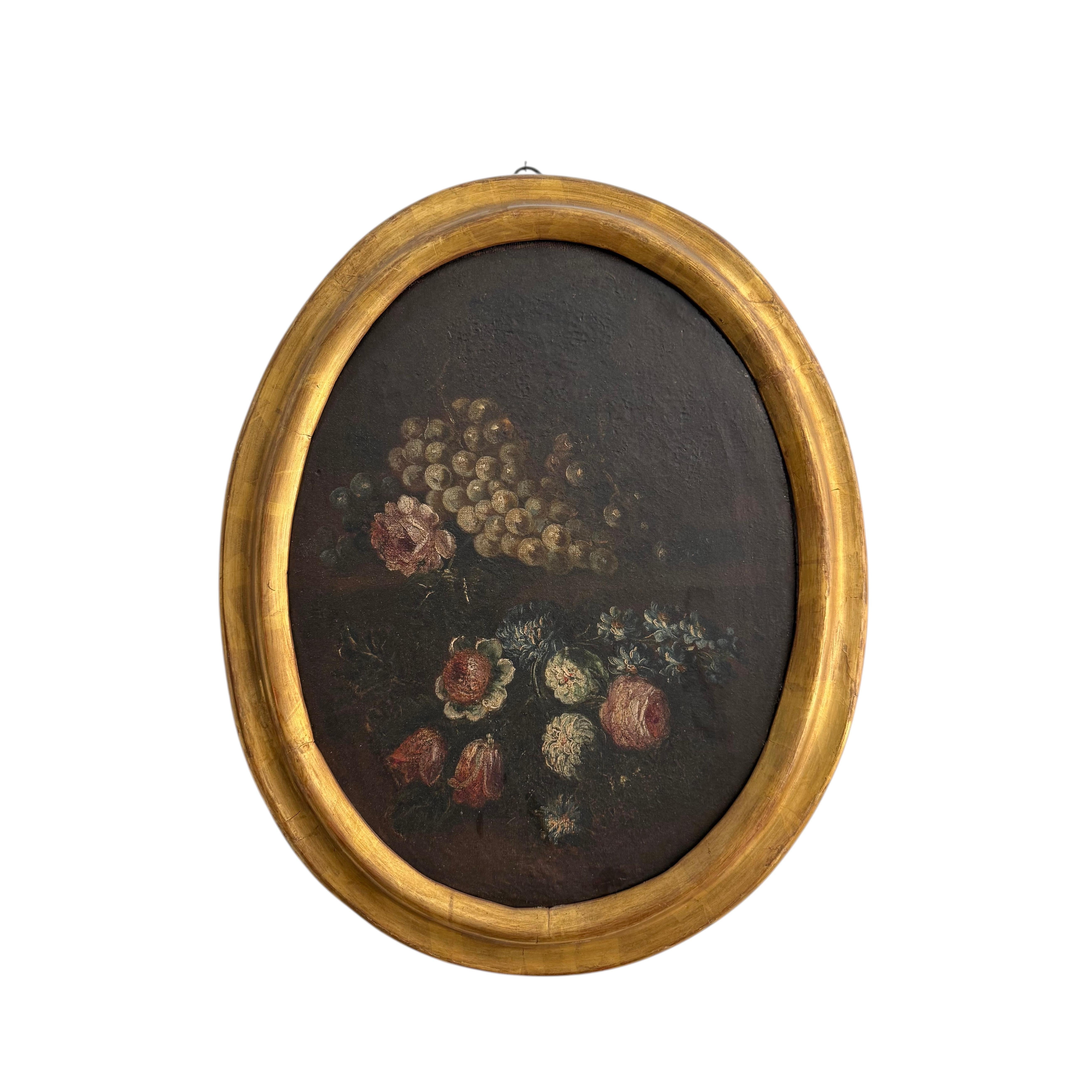 Oil painting on canvas depicting a still life—18th century. Italy