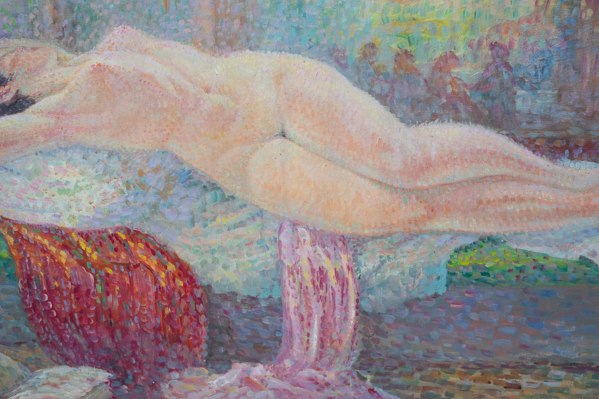 Dipinto Olio Su Tavola Raffigurante Nudo Di Donna In Good Condition For Sale In Badia Polesine, RO