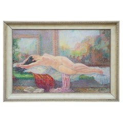 Dipinto Olio Su Tavola Raffigurante Nudo Di Donna