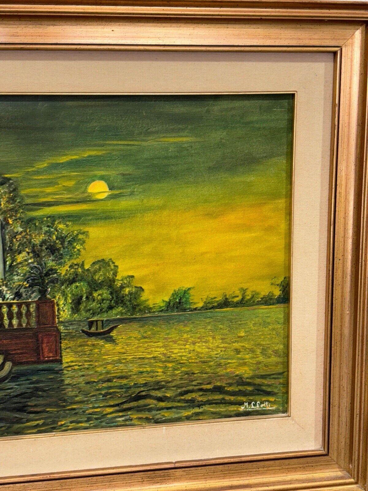Late 20th Century Dipinto paesaggio balneare M.L. Lotti in vendita