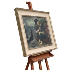 dipinto - pescatore - Giuseppe Galbiati - firmato - olio su tavola - painting 