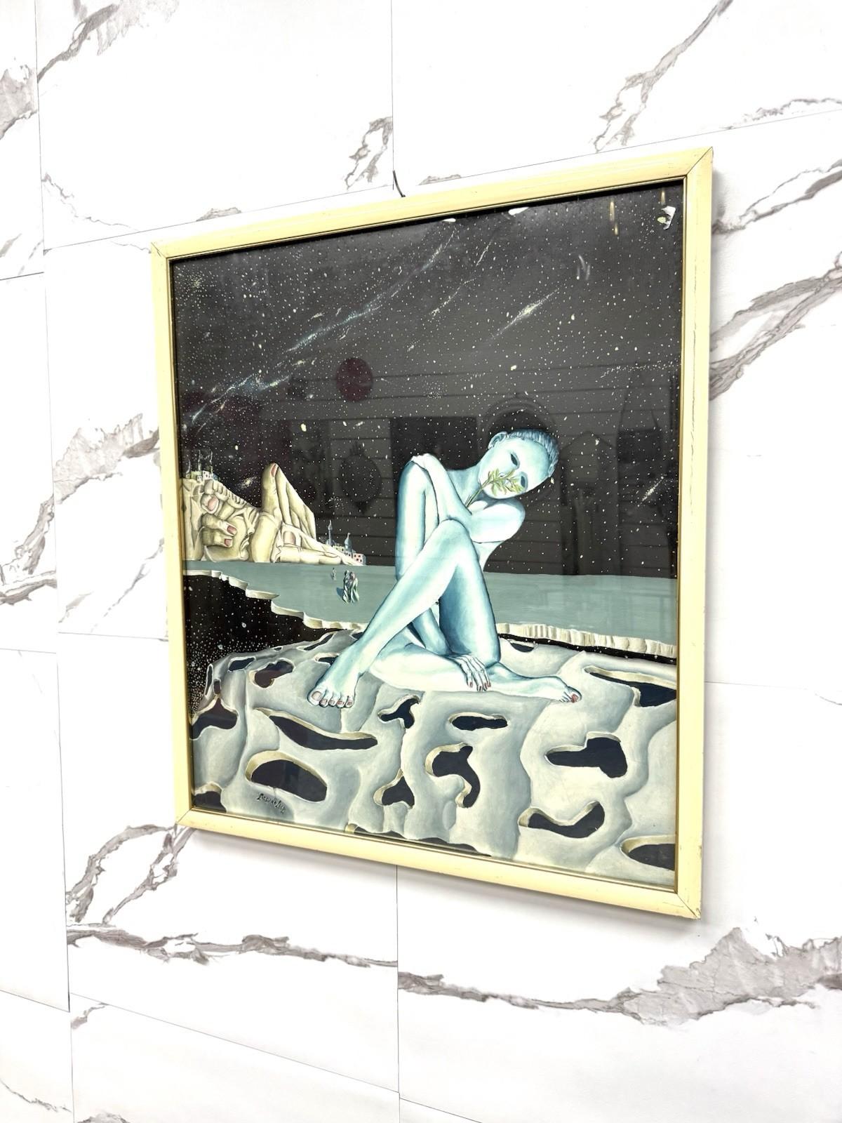 Italian Dipinto Piero De Pace 1994 Painting Con Firma E Certificato For Sale
