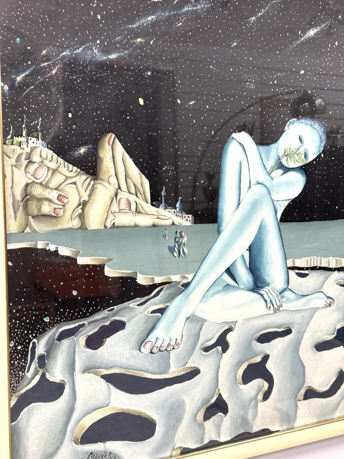 Late 20th Century Dipinto Piero De Pace 1994 Painting Con Firma E Certificato For Sale