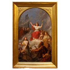 gemälde Allegorie von Italien, Öl auf Leinwand, 19. Jahrhundert