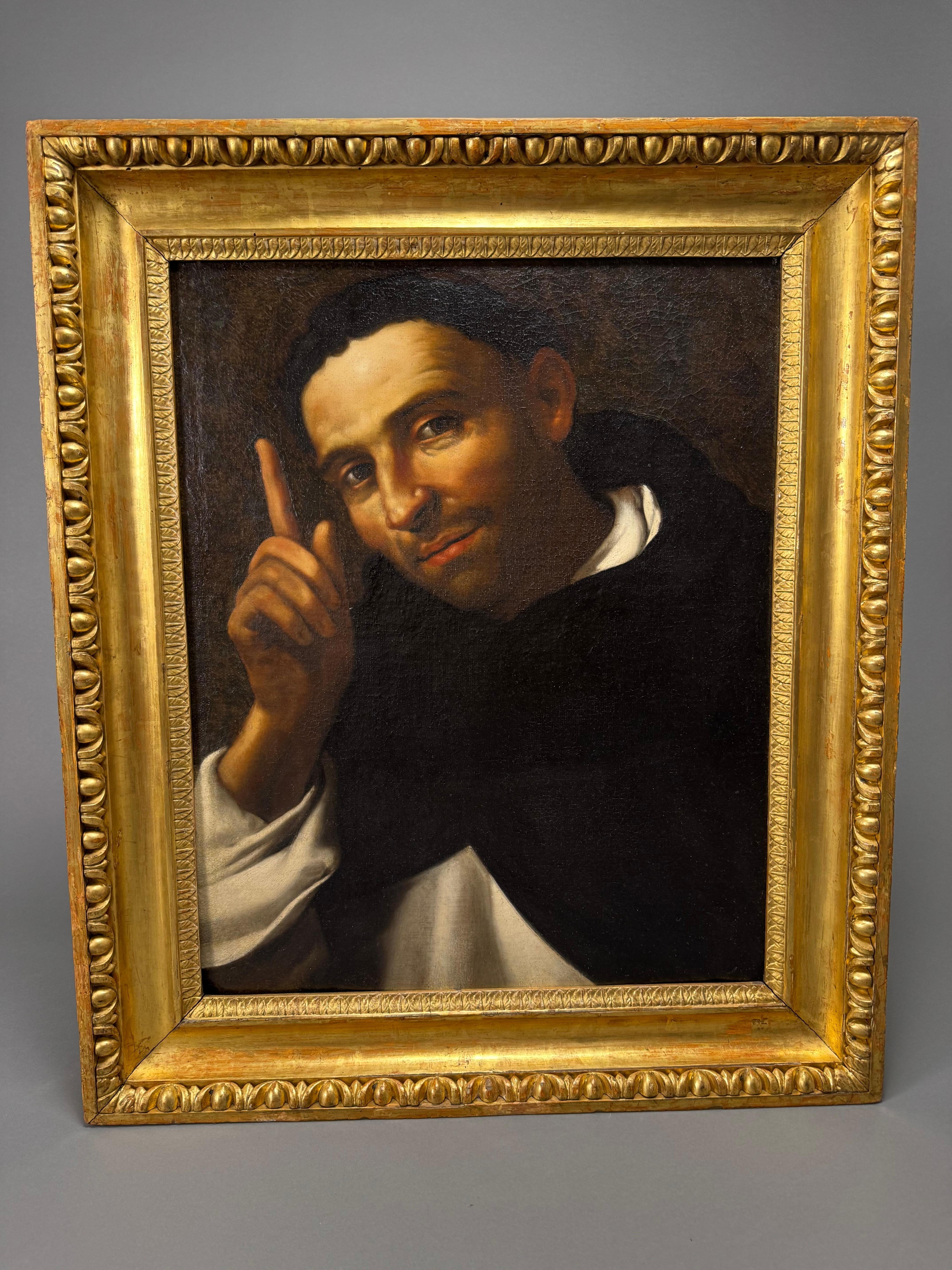 Dipinto olio su tela raffigurante San Domenico di Guzman del XVII secolo. 
Il dipinto è corredato di cornice dorata del periodo impero ed è di esecuzione lombarda, si presenta in buono stato di conservazione.
Domenico di Guzman (Caleruega 1170-